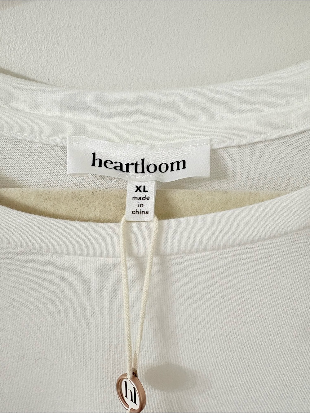 NWT HEARTLOOM White Puff Sheer Swiss Dot Sleeves Tshirt Romantic Quiet Luxury XL - Picture 3 of 7
